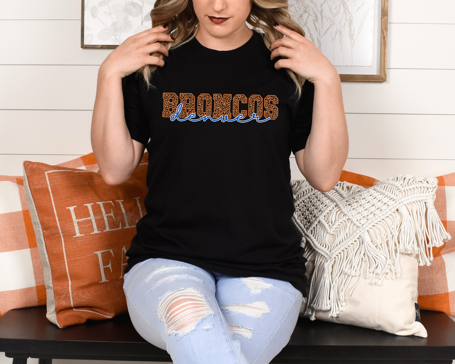 Denver Broncos Leopard Print Tee