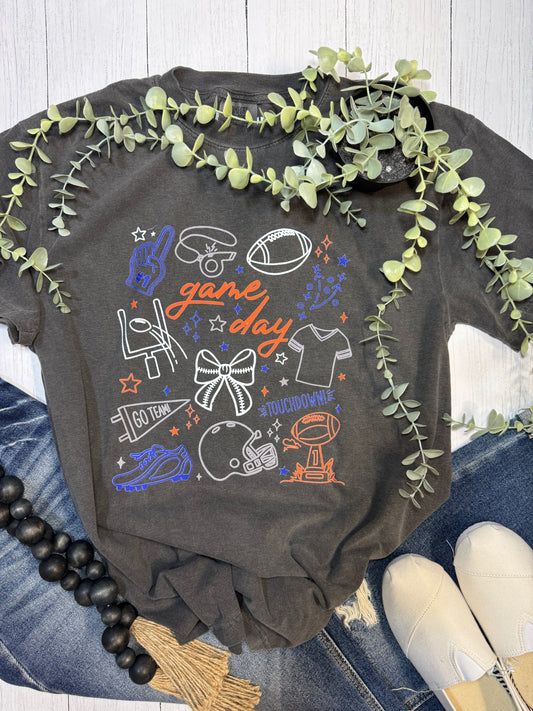 Game Day Doodle Tee – Fun Football Graphic Shirt