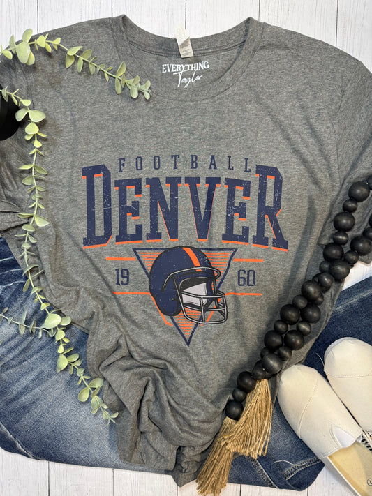 Vintage Denver Football Tee – Retro Helmet Graphic