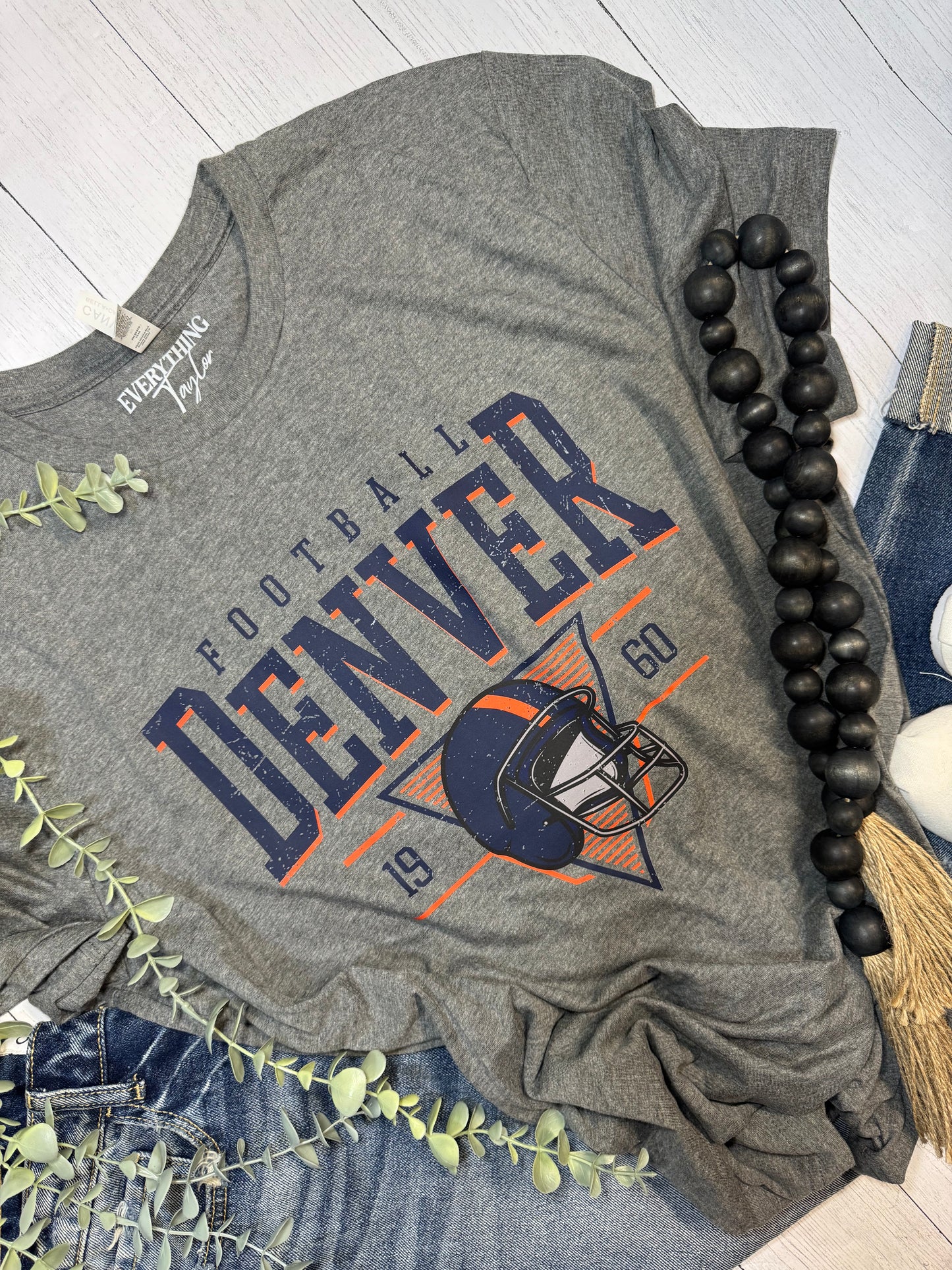 Vintage Denver Football Tee β Retro Helmet Graphic