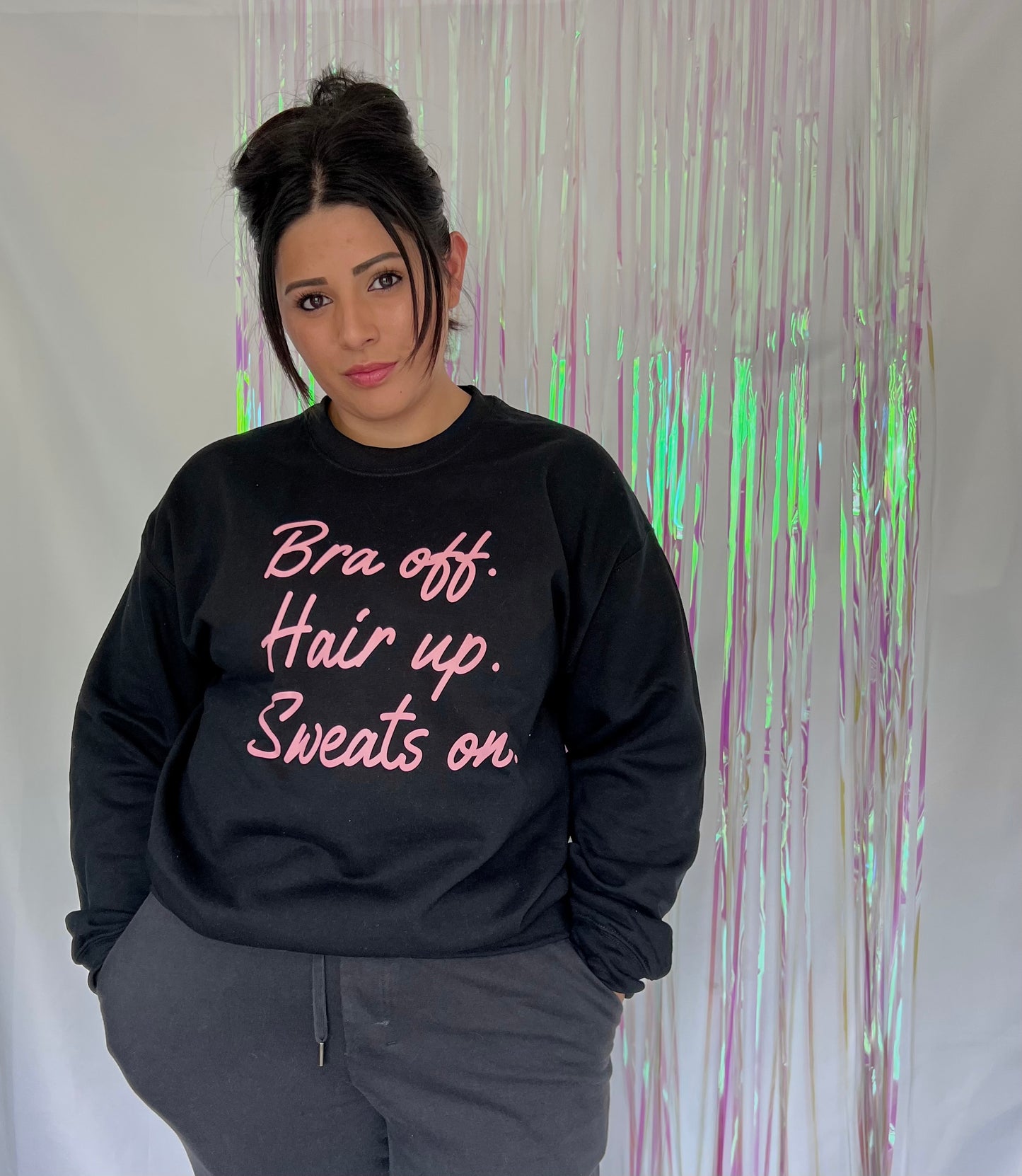 Cozy Comfort Pullover: Bra-Free and Hair-Ready