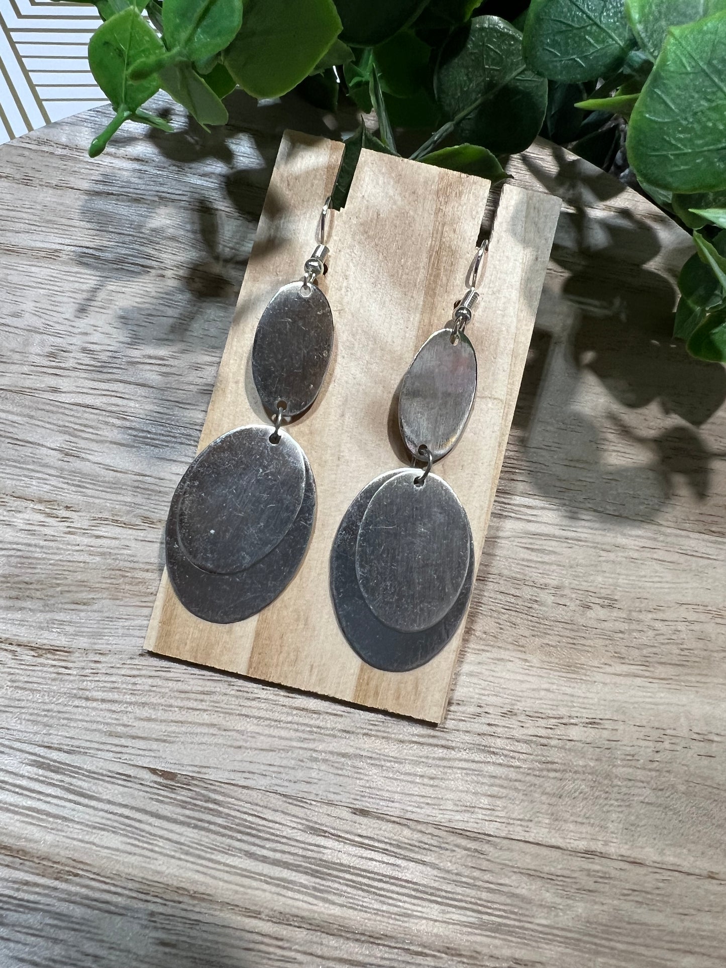 Oval Geometric Dangle Earrings
