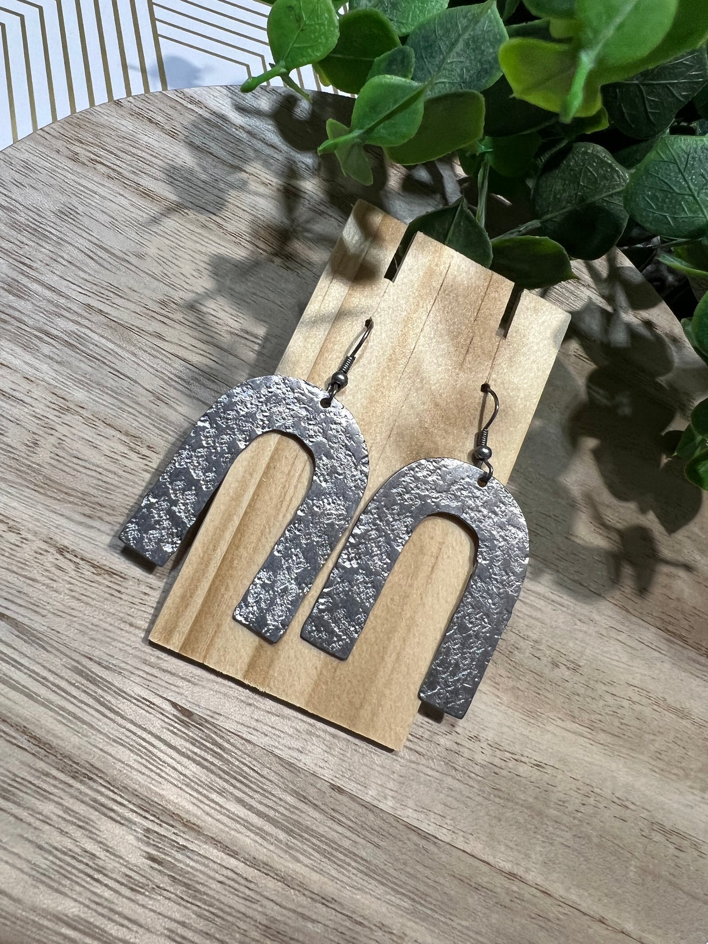 Silver U Shape Drop Earrings