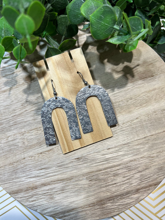 Silver U Shape Drop Earrings
