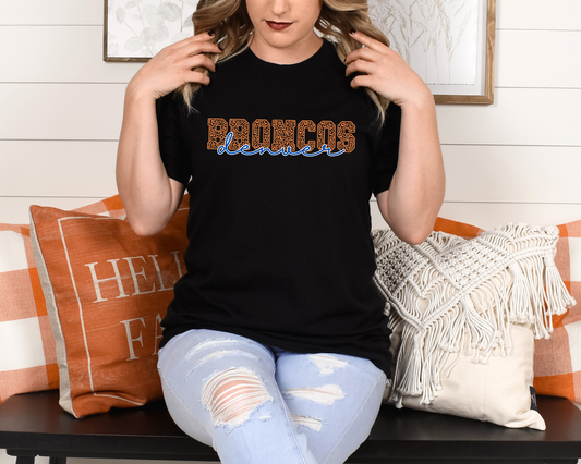 Denver Broncos Leopard Print Tee