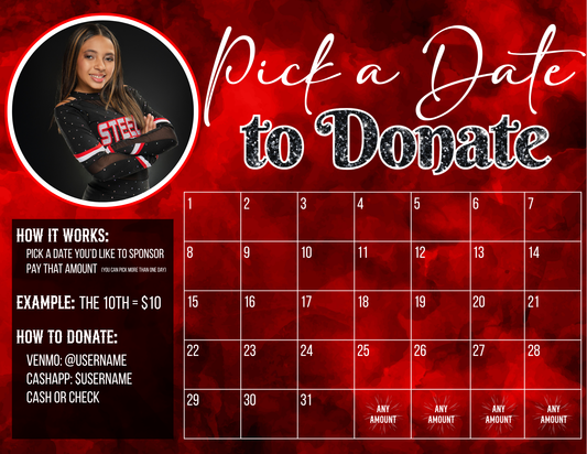 Editable Pick A Date Fundraiser