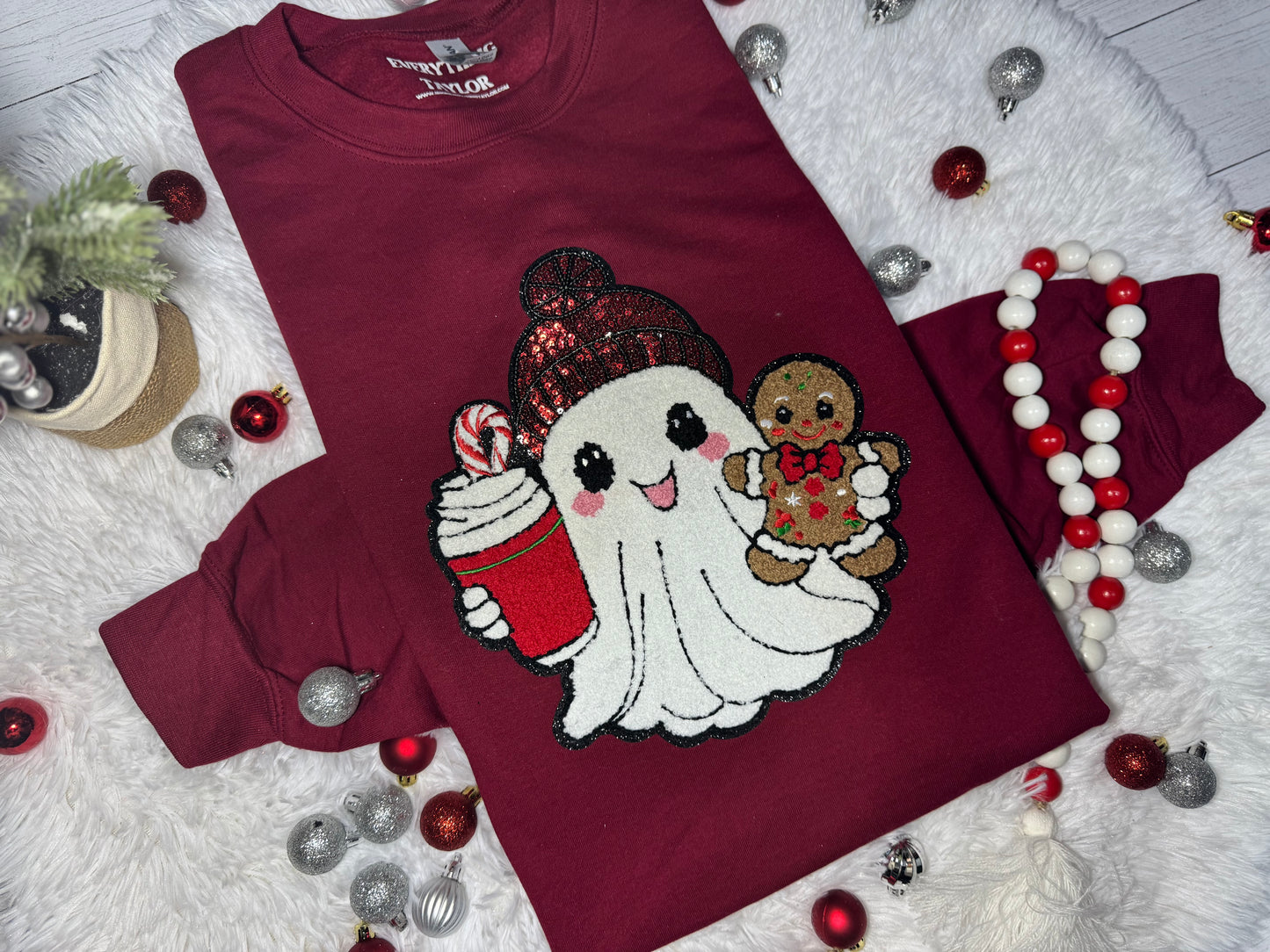 Christmas Ghost Patch Sweatshirt