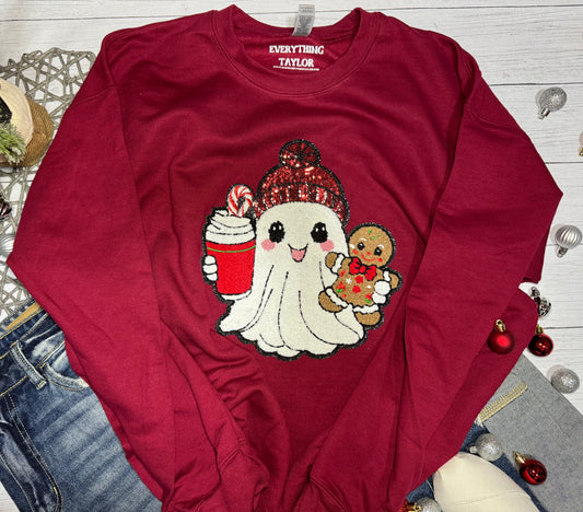 Christmas Ghost Patch Sweatshirt